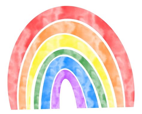 Rainbow Clip Art Watercolor Rainbow Hand Drawn Rainbow Etsy