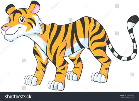 Happy Tiger Cartoon Stock Vector Illustration 104700350 Shutterstock