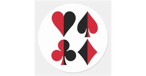 Heart Spade Diamond Club Classic Round Sticker Zazzle