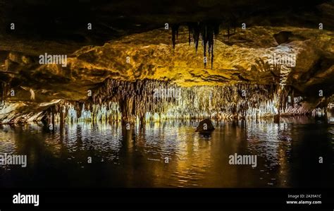 Famous Cave Cuevas Del Drach Or Dragon Cave On Spanish Island Mallorca