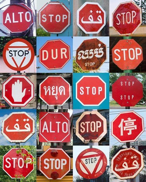 Although These Stop Signs Are From Different Countries They Are