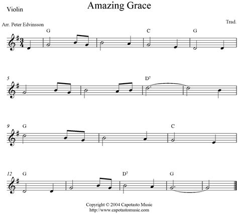 Easy Sheet Music For Beginners Amazing Grace Free Violin Sheet Music