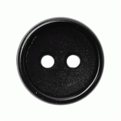 Black Resin, 11mm 2 Hole Button - Cloth of Gold & Haberdashery Ltd
