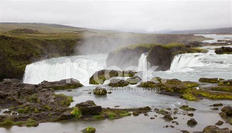 Godafoss Falls Near Akureyri Iceland Stock Photo Royalty Free