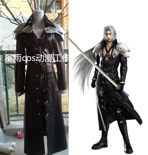 Final Fantasy Vii Ff7 Sephiroth Cosplay Costume Pu Leather Outfit