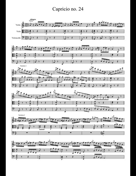Caprice No 24 Paganini Arranged Sheet Music Download Free In Pdf Or Midi