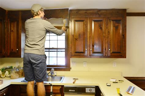 Use hot water and some vinegar. Removing Some Kitchen Cabinets & Rehanging One | Young ...
