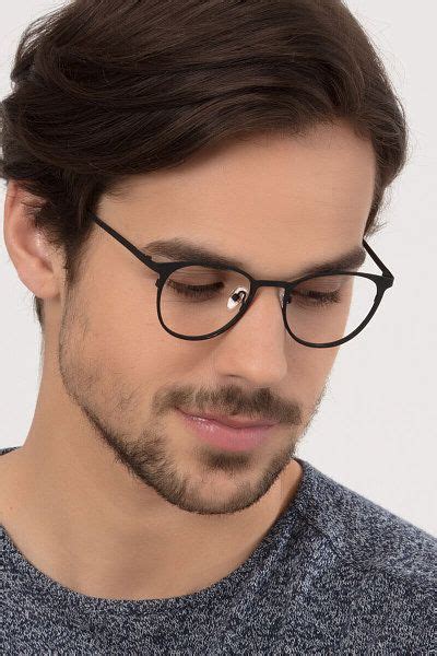 Matte Black Round Prescription Eyeglasses Large Full Rim Metal Eyewear