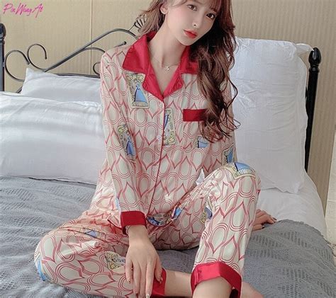 Womens Pajamas Winter Women Pajamas Set Sexy Satin Etsy