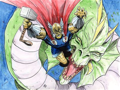 Thor Vs Jormungand The Midgard Serpent By Khoi Pham Ft Simonson