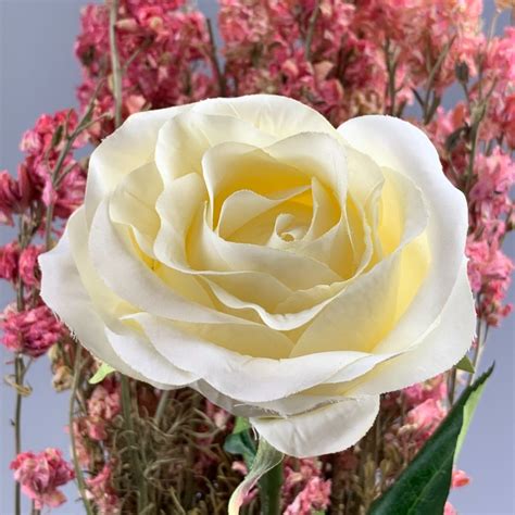 Rose Cream 63 Cm Tall Artificial Flower And Foliage