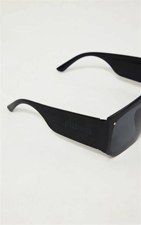 plt black frameless chunky visor sunglasses prettylittlething aus