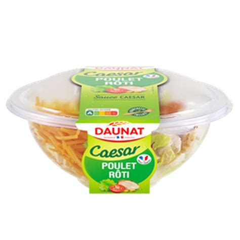 Salade Caesar composée de poulet rôti et crudités Daunat 250 g
