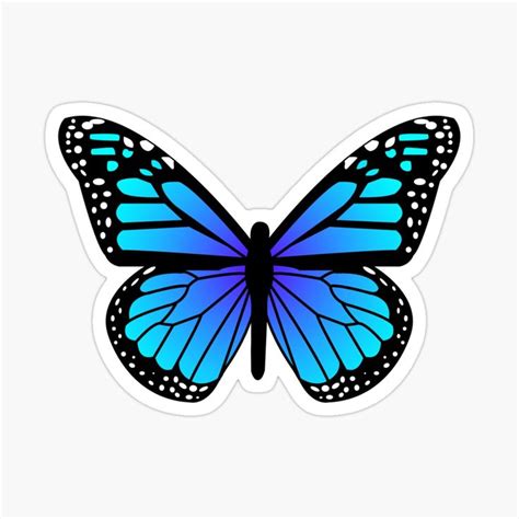 Blue Butterfly Sticker By Piperbrantley In 2021 Print Stickers