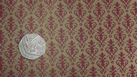 Wallpaper Victorian Red On Gold Pp157 Dolls House Direct