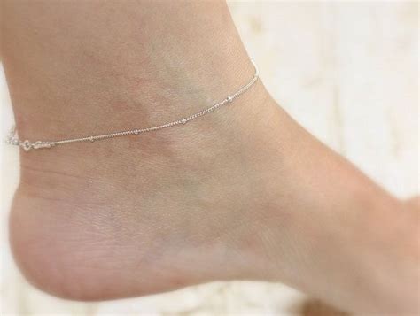 Heart Ankle Bracelet Silver Ankle Bracelet Ankle Jewelry Anklet