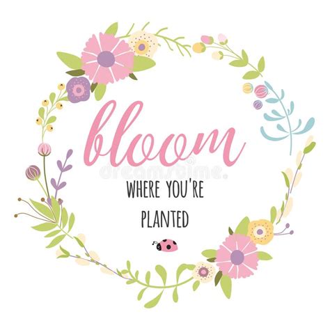 Motivational poster with lettering quote bloom where you are planted. Hand Written Lettering - Bloom Where You Are Planted ...