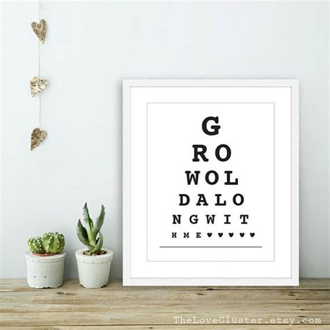 Grow Old Along With Me Eye Chart Wall Art Eye Chart Print Love