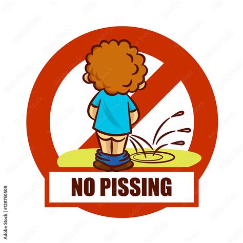 Prohibition Sign No Pissing Sticker Stock Vector Adobe Stock