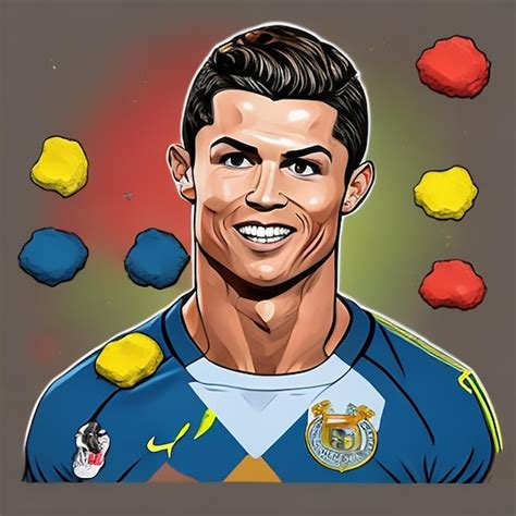 Premium Ai Image Cristiano Ronaldo Portrait Watercolor 3d Cartoon