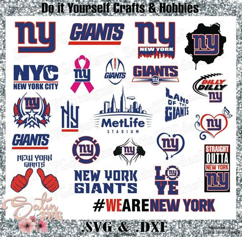 New York Giants Design Set Svg Files Nfl Football Cricut Silhouette
