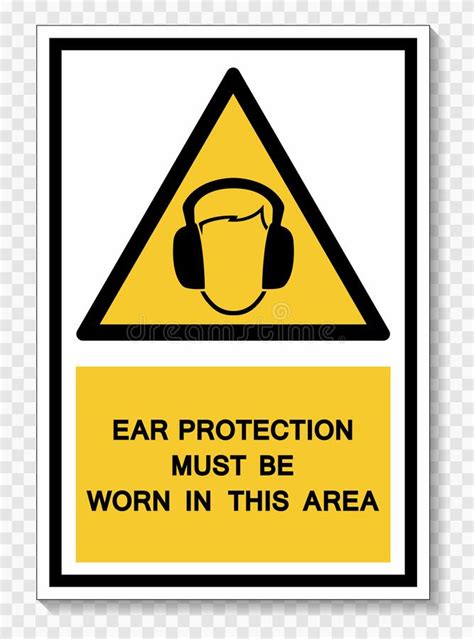 Ear Protection Must Be Worn In This Area Symbol Sign Isolate On White