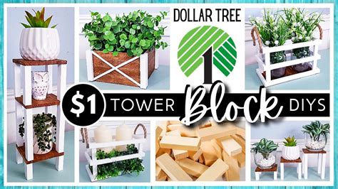 New Dollar Tree Diy Using Tumbling Tower Blocks Home Decor Crafts Modern Farmhouse Wood