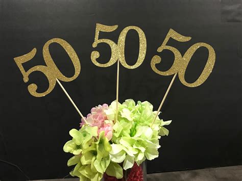 Art And Craft Supplies Centrepieces Gold 50th Centerpiece Sticks For 50th