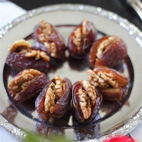 Simple And Luxurious Stuffed Caramel Medjool Dates With Crunchy Walnuts