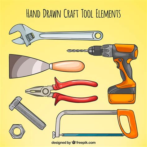 Free Vector Hand Drawn Various Carpentry Tools
