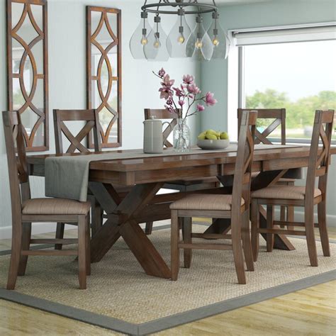 Laurel Foundry Modern Farmhouse Isabell 7 Piece Solid Wood Dining Set