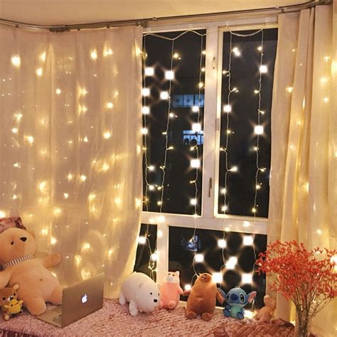 3m X 3m 300 Led Warm White Curtain String Lights For