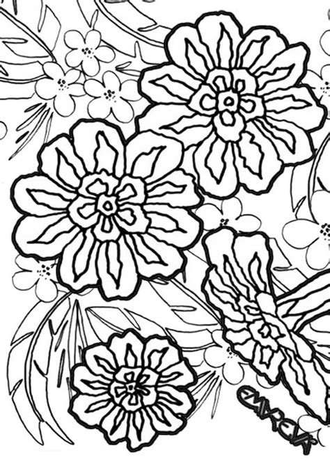 Dibujos de flores para colorear. Dibujos de flores exoticas para colorear