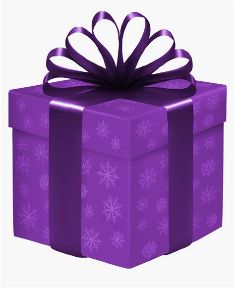 Purple Gift Box With Snowflakes Png Clipart Gift Box Png Transparent