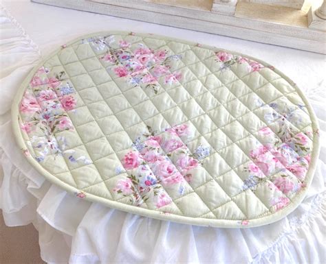 Rachel Ashwell Shabby Chic Pink Roses Cotton Quilted Placemats