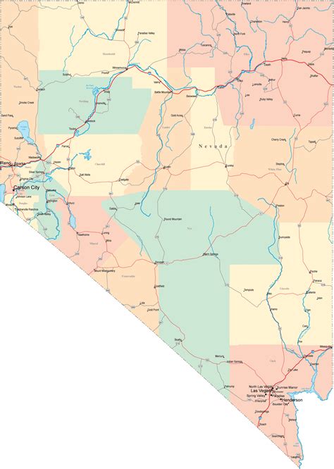 Printable Map Of State Map Of Nevada State Map Free Printable Maps