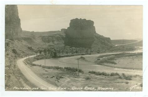 Green River Wyoming Palisades And Toll Gate Rock Real Photo G