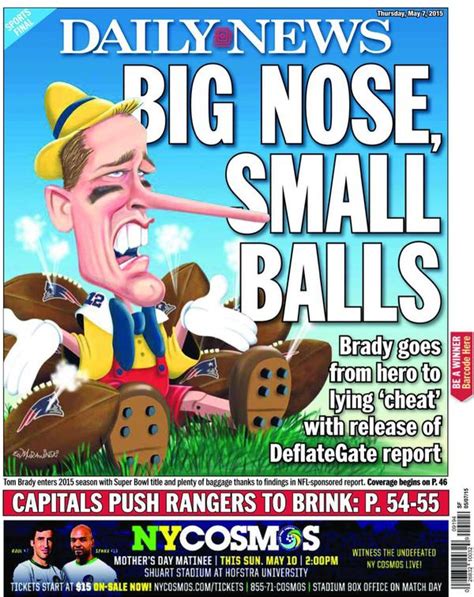 Today’s Ny Daily News Back Cover Went All Out To Mock Tom Brady For