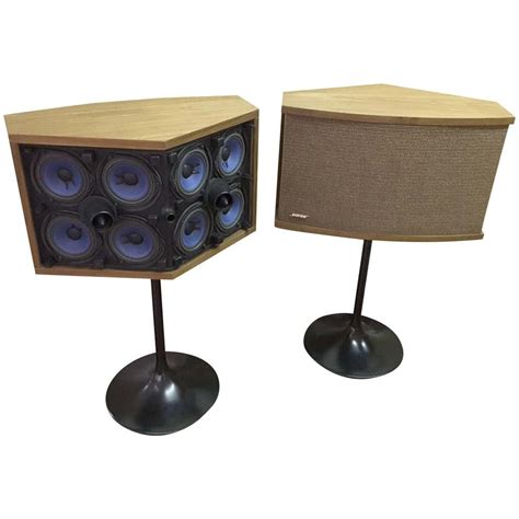 Pair Of Bose 901s Walnut Speakers On Eero Saarinen Tulip Pedestals