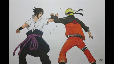 Drawing Naruto Vs Sasuke Final Battle Youtube