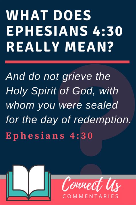 Ephesians 430 Meaning Of Do Not Grieve The Holy Spirit Connectus