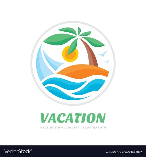 Summer Travel Vacation Logo Concept Royalty Free Vector