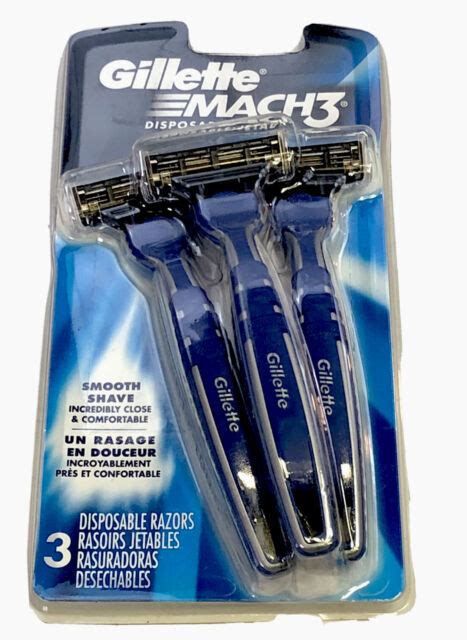 Gillette Mach3 Smooth Shave Disposable Razors 3 Pack Ebay