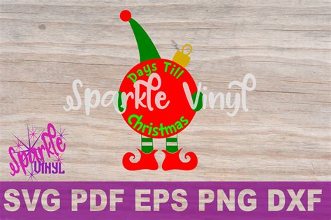 Svg Christmas Elf Countdown Sign Picture Printable Svg Cut File For