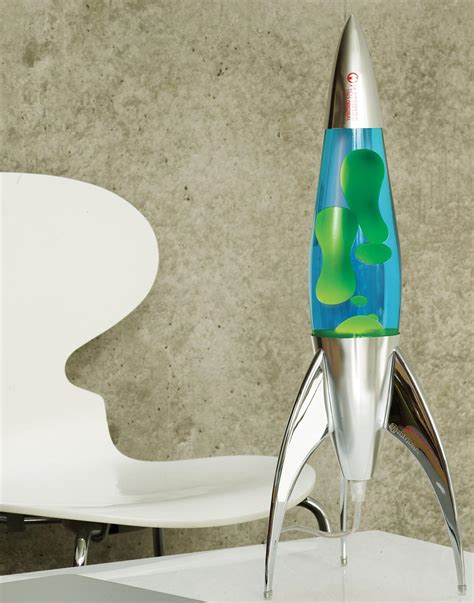 Mathmos telstar rocket shaped lava lamp. MATHMOS Telstar Retro 60s Rocket Lava Lamp in Blue/Green