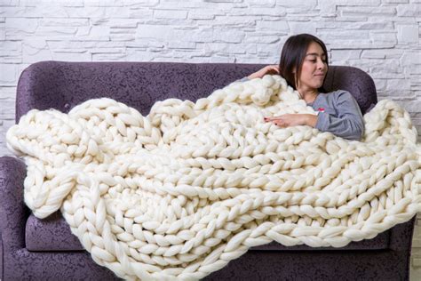 Super Chunky Knit Throw Blanket Chunky Knit Blanket Blanket Throw Chunky Knits Arm Knitted