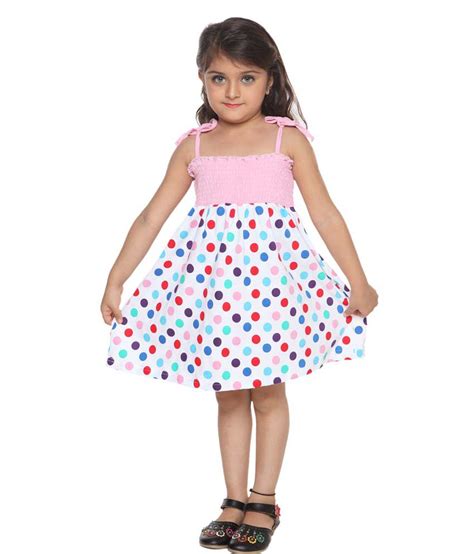 Lil Orchids Pink Cotton Polka Dots Printed Girls Casual Dress Buy Lil