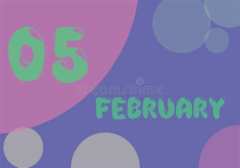 5 February Day Of The Month In Pastel Colors Very Peri Background