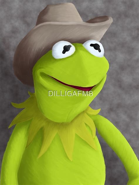 Cowboy Hat Kermit Portrait Art Print For Sale By Dilligafm8 Redbubble
