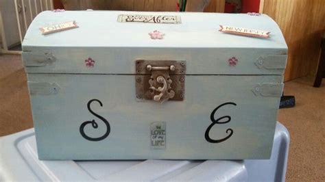 The sturdy and durable, wood box features a generous sized slot on the rounded top for easy collection of cards, and the box opens up for easy access to cards when you swing open the metal locking clasp. Wedding card box. Box from Hobby Lobby wedding section was distressed white. I painted it my ...